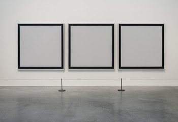 Empty frames at a gallery