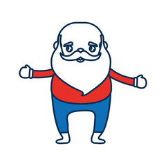 cartoon relaxed santa claus icon over white background vector illustration