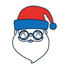 cartoon santa claus icon over white background colorful design vector illustration