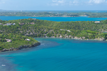 The Caribbean Island Antigua, view from above
