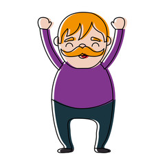 Obraz premium cartoon man with mustache icon over white background vector illustration