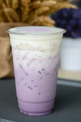 Iced Taro milk topping with cream cheese