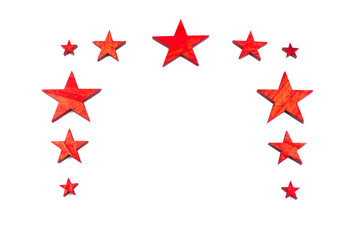 Fototapeta na wymiar Red stars on white background, copy space
