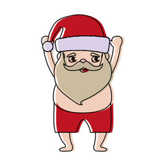 cartoon santa claus icon over white background colorful design vector illustration