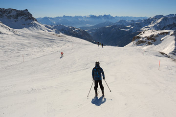 Fototapeta na wymiar pista da sci in Valtournanche