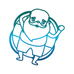 cartoon relaxed santa claus icon over white background vector illustration