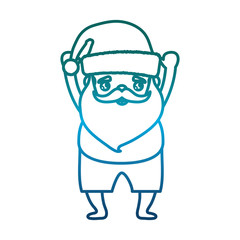 cartoon santa claus wearing swimsuit icon over white background  vector illustration