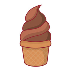 chocolate ice cream icon over white background colorful design  vector illustration