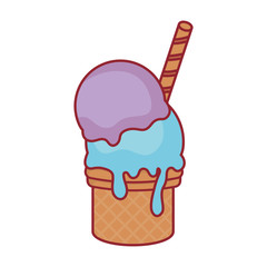ice cream icon over white background colorful design vector illustration