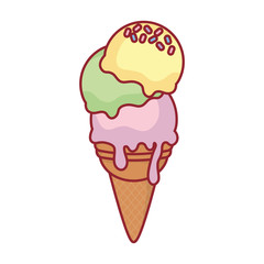 ice cream icon over white background colorful design vector illustration