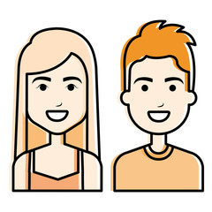 Obraz premium lovers couple avatars characters