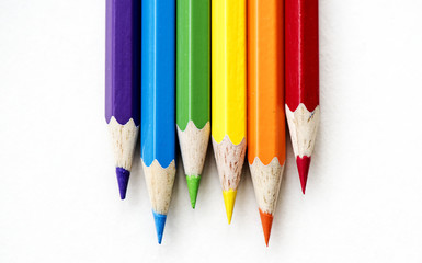 Macro shot of color pencils