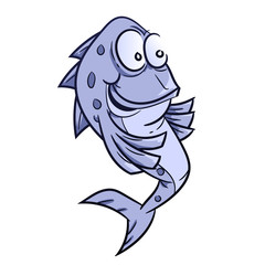 Illustration Smile Fish Cartoon -Vector Illustration