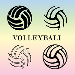 Set of volleyball signs