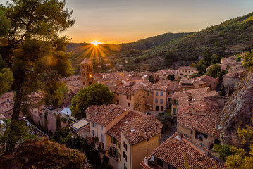 Sunset over Moustiers Sainte Marie