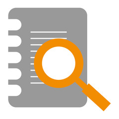 document paper with magnifying glass