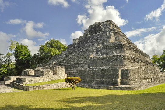 Pyramid Of Chacchoben Mayan Ruins, Mexico