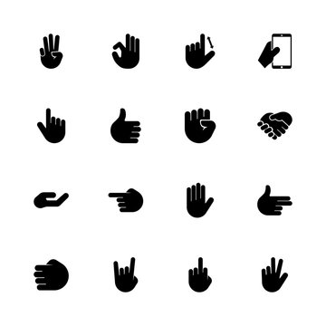 Hands - Expand to any size - Change to any colour. Flat Vector Icons - Black Illustration on White Background.