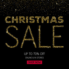 Christmas sale banner poster template.