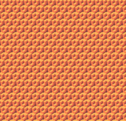 Abstract orange cubes. Seamless pattern background. 3d rendering