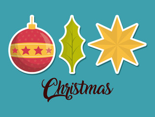 merry christmas related icons over turquoise background colorful design vector illustration