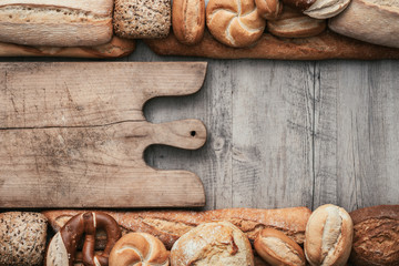 Bread on a rustic worktop