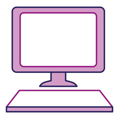 desktop computer isolated icon