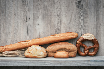 Fresh bread on a shelf