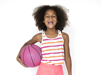 Little Girl Smiling Happiness Basketball Sport Portrait © Rawpixel.com