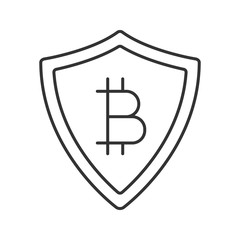 Safe bitcoin payments linear icon