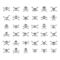 Fototapeta premium set of monochrome icons with skulls for your design