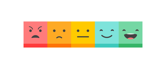 Feedback concept design, emoticon, emoji and smile, emotions scale 