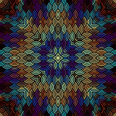 Seamless background pattern. Geometric abstract pattern of arc elements in low poly style..