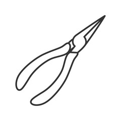 Pointed pliers linear icon
