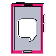 Fototapeta premium smartphone device with speech bubbles