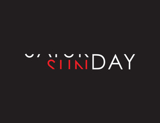 saturday to sunday turning text