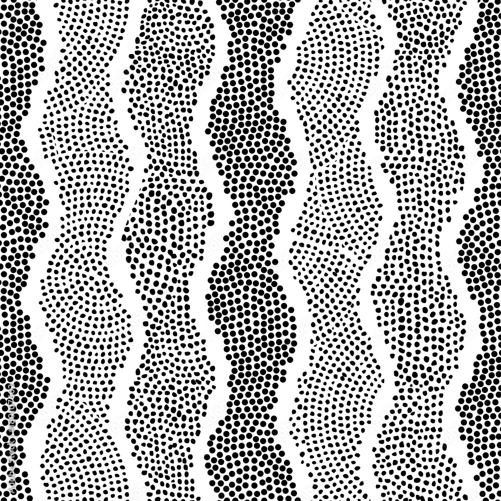 Fototapete irregular dots pattern. seamless background. mosaic art tile of small dots on white background. rand