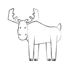 cartoon moose icon over white background vector illustration