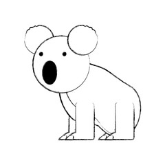 cartoon koala icon over white background vector illustration