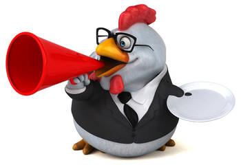 Fun chicken - 3D Illustration