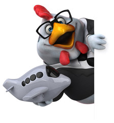 Fun chicken - 3D Illustration