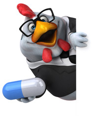 Fun chicken - 3D Illustration
