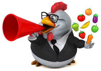 Fun chicken - 3D Illustration