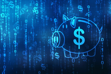 Financial concept Piggy Bank with Dollar symbol. Business Financial Background.