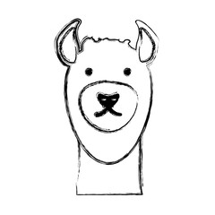 cartoon alpaca icon over white background vector illustration