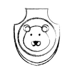 lion hunting trophy icon over white background vector illustration