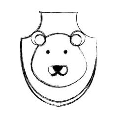 lioness hunting trophy icon over white background vector illustration