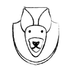 deer hunting trophy icon over white background vector illustration