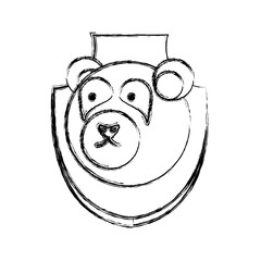 bear hunting trophy icon over white background vector illustration