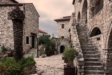 The streets of the old city of Ulcinj, Montenegro.